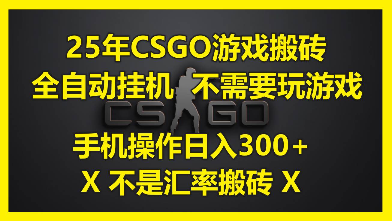 （14902期）25年CSGO游戏搬砖，全自动挂机，不需要玩游戏，手机操作日入300+。(不… - HEIXMI（中国站）-HEIXMI（中国站）